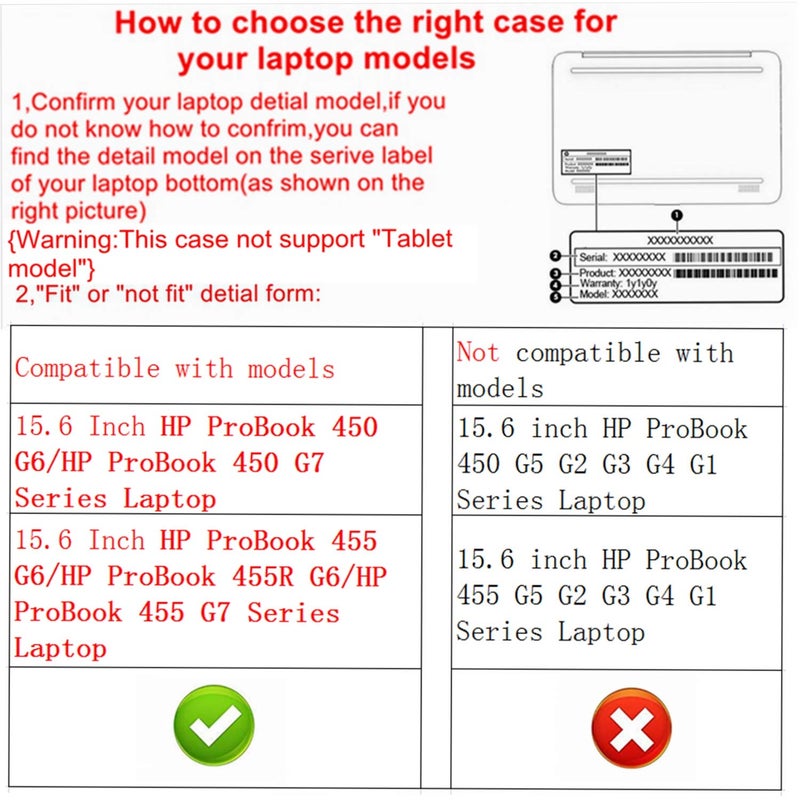 Alapmk Protective Case Cover for HP ProBook 450 G6/ ProBook 450 G7/ ProBook 455 G6/ ProBook 455R G6/ ProBook 455 G7 15.6" Laptop[Not fit ProBook 450 G5 G3 G4/455 G5 G3 G4],Black - Image 3